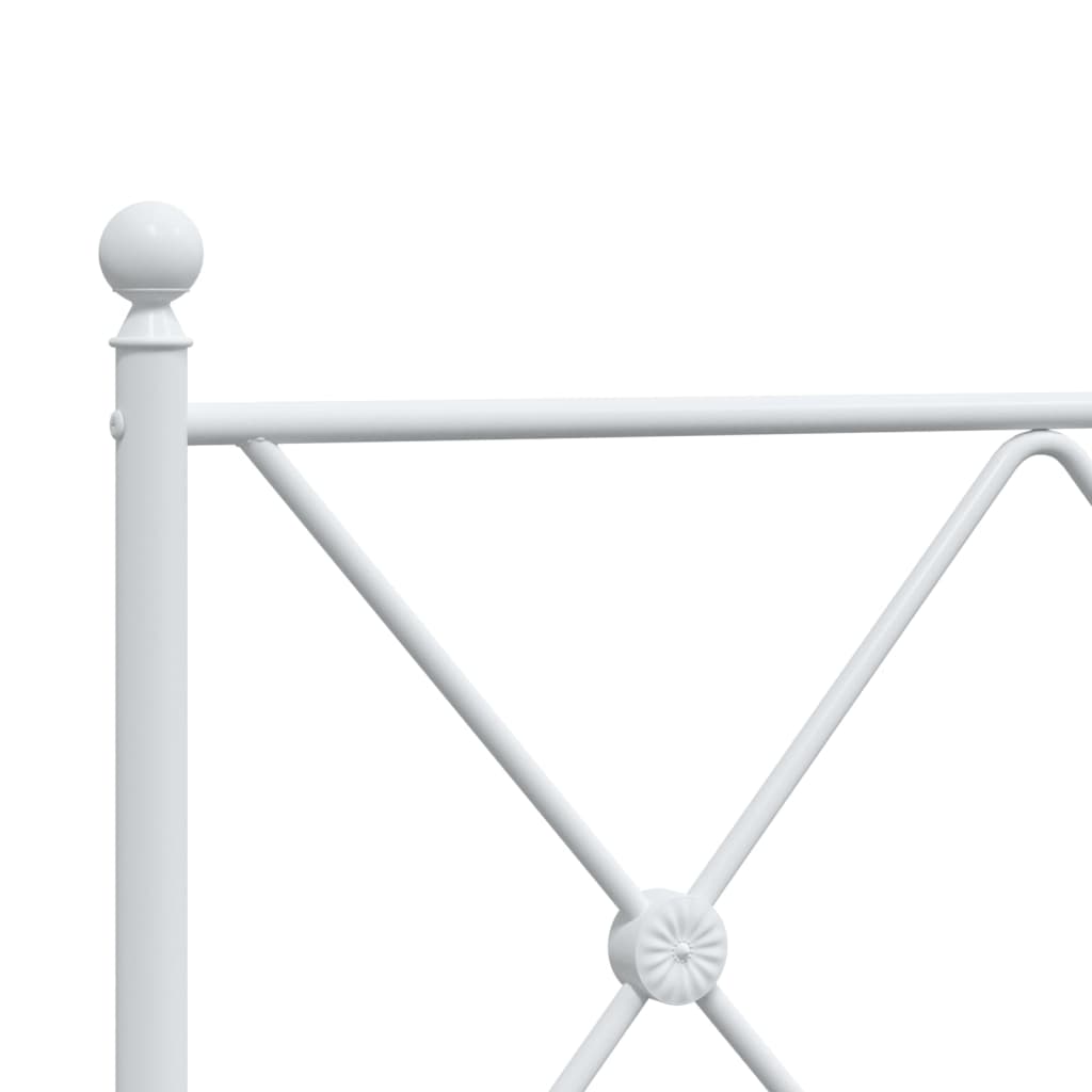 Metal Bed Frame without Mattress with Headboard White 120x200cm