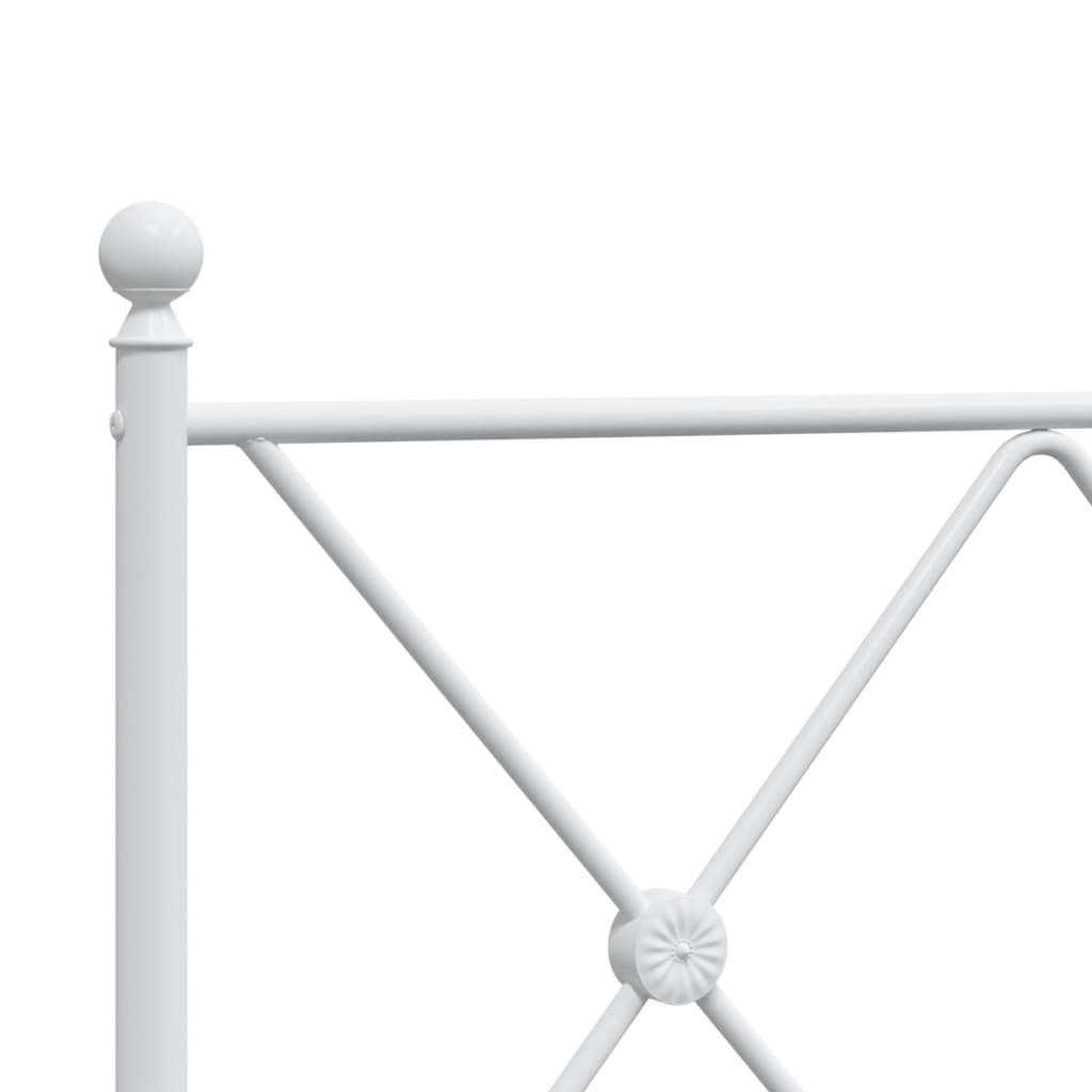 Metal Bed Frame without Mattress with Footboard White 90x190cm