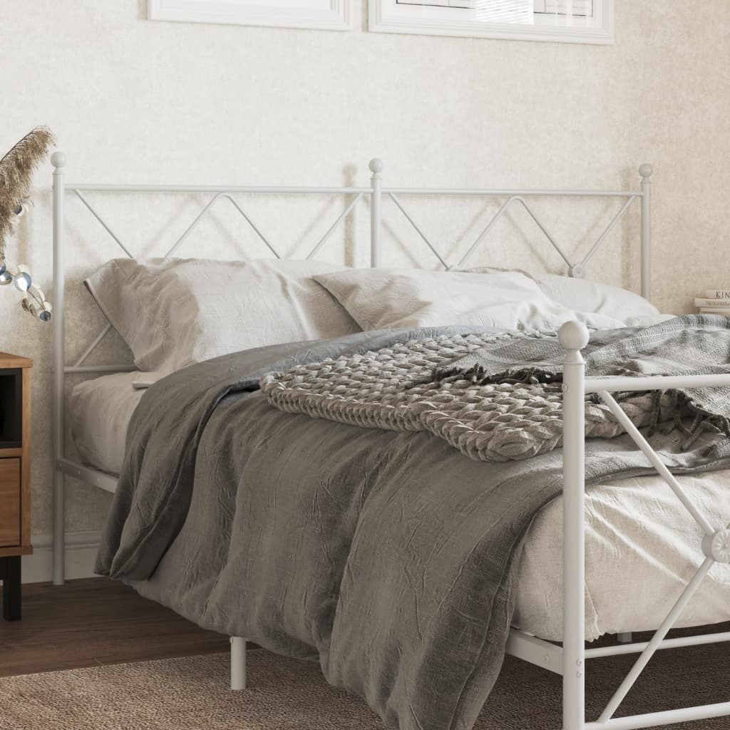 Metal Headboard White 160cm