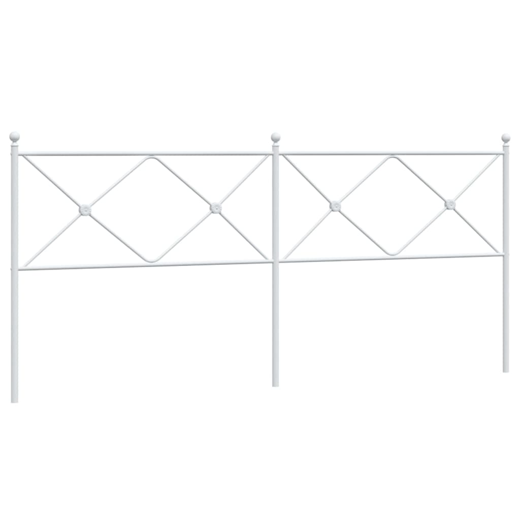 Metal Headboard White 200cm