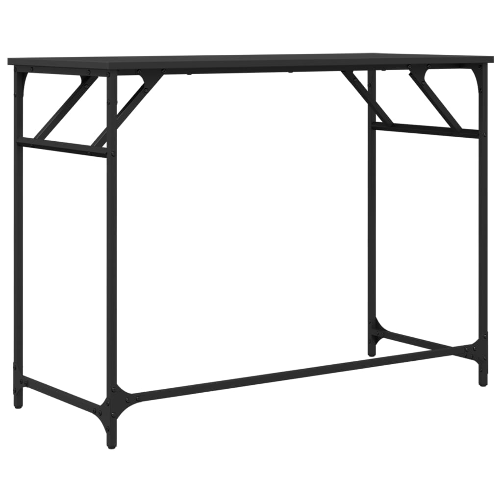 Desk Black 100x45x76 cm Engineered Wood and Powder-coated Steel