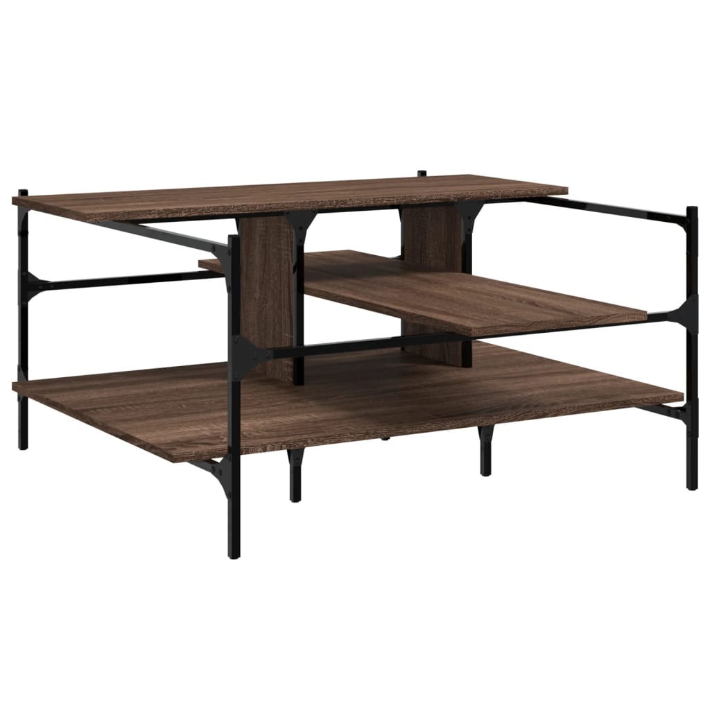 Coffee Table Brown Oak 100x100x48.5 cm Engineered Wood