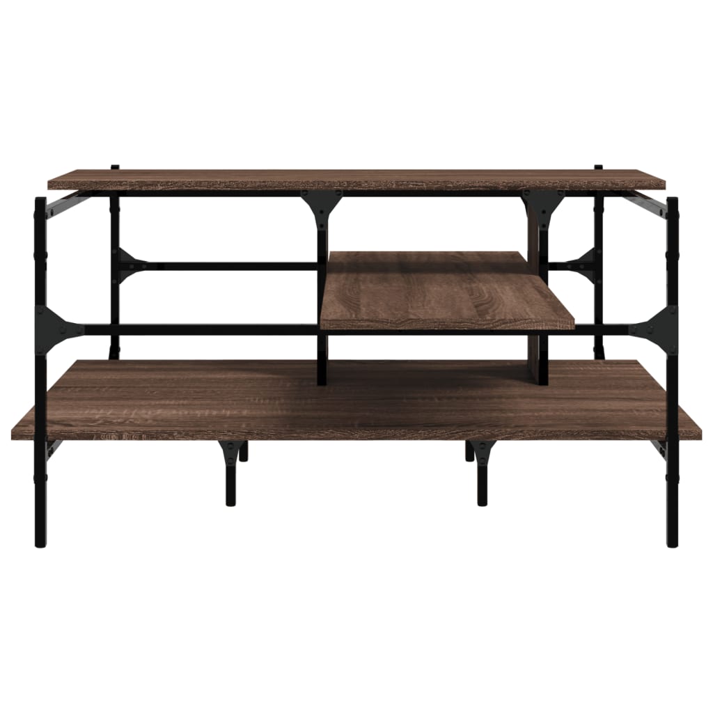 Coffee Table Brown Oak 100x100x48.5 cm Engineered Wood