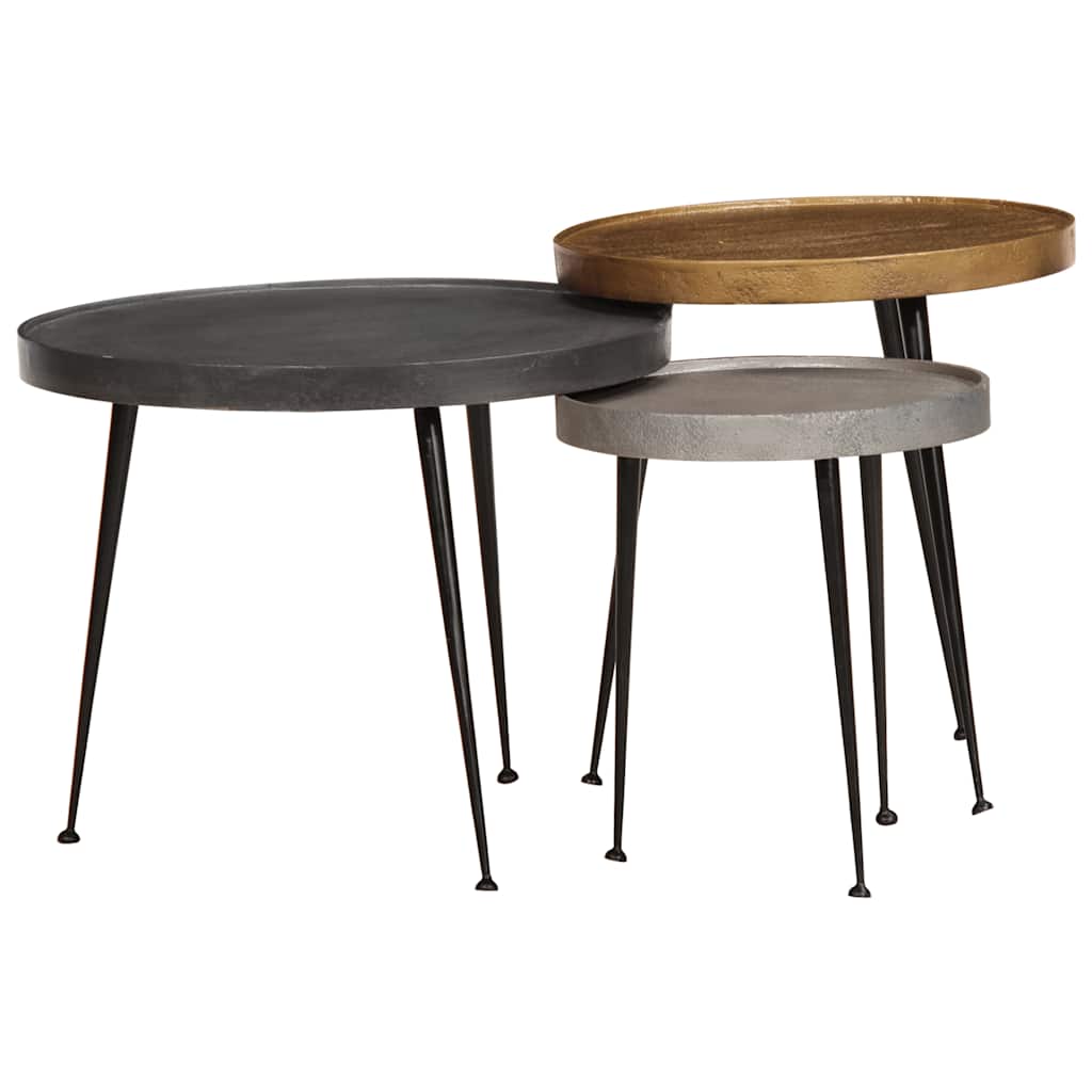 Coffee Table 3 pcs Multicolour Engineered Wood