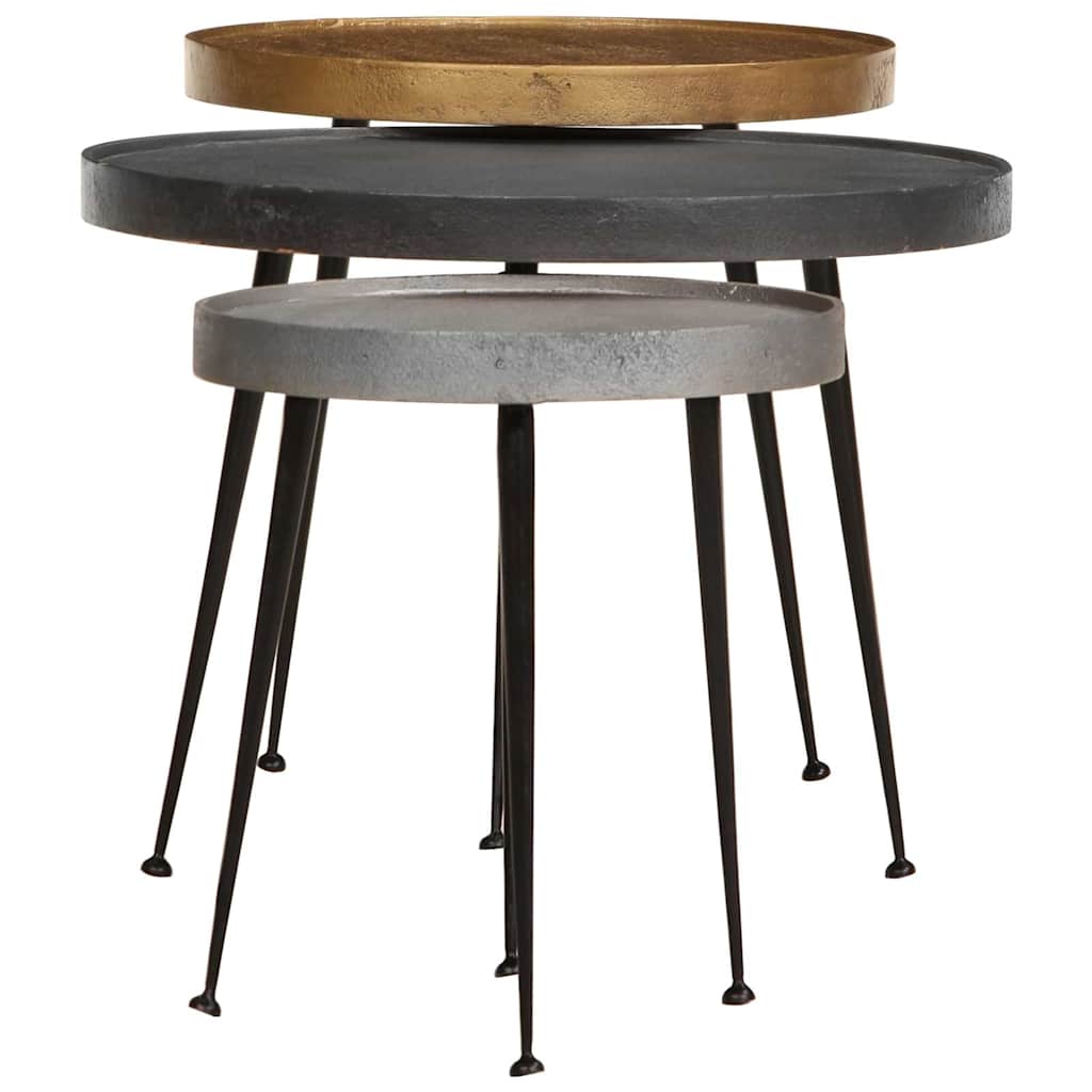 Coffee Table 3 pcs Multicolour Engineered Wood