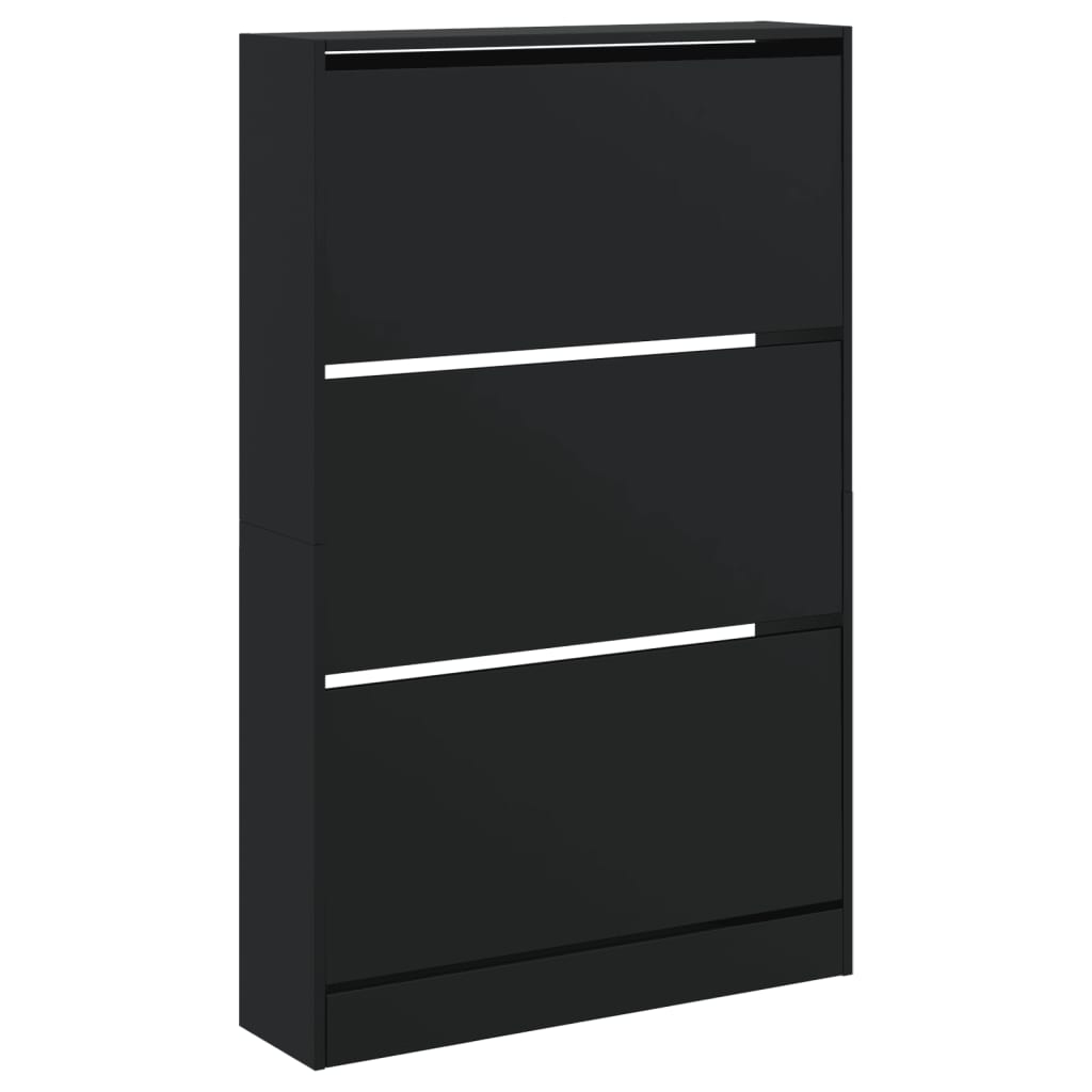Shoe Cabinet Black 80x21x125.5 cm Engineered Wood