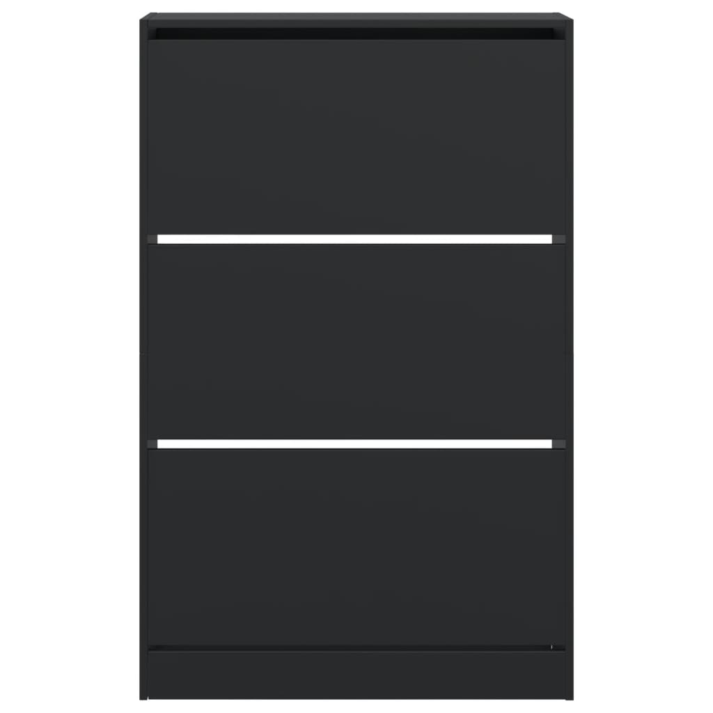 Shoe Cabinet Black 80x21x125.5 cm Engineered Wood