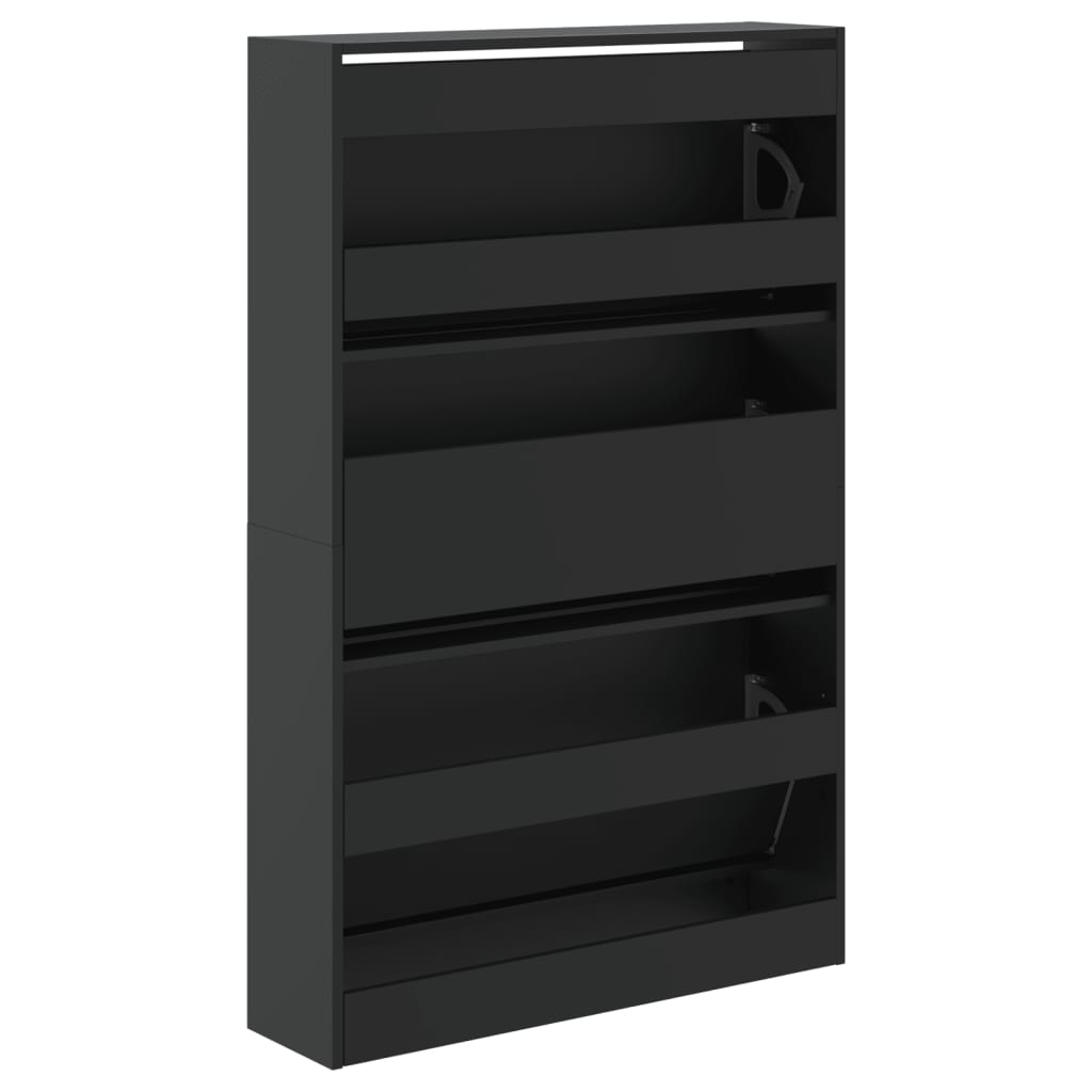 Shoe Cabinet Black 80x21x125.5 cm Engineered Wood