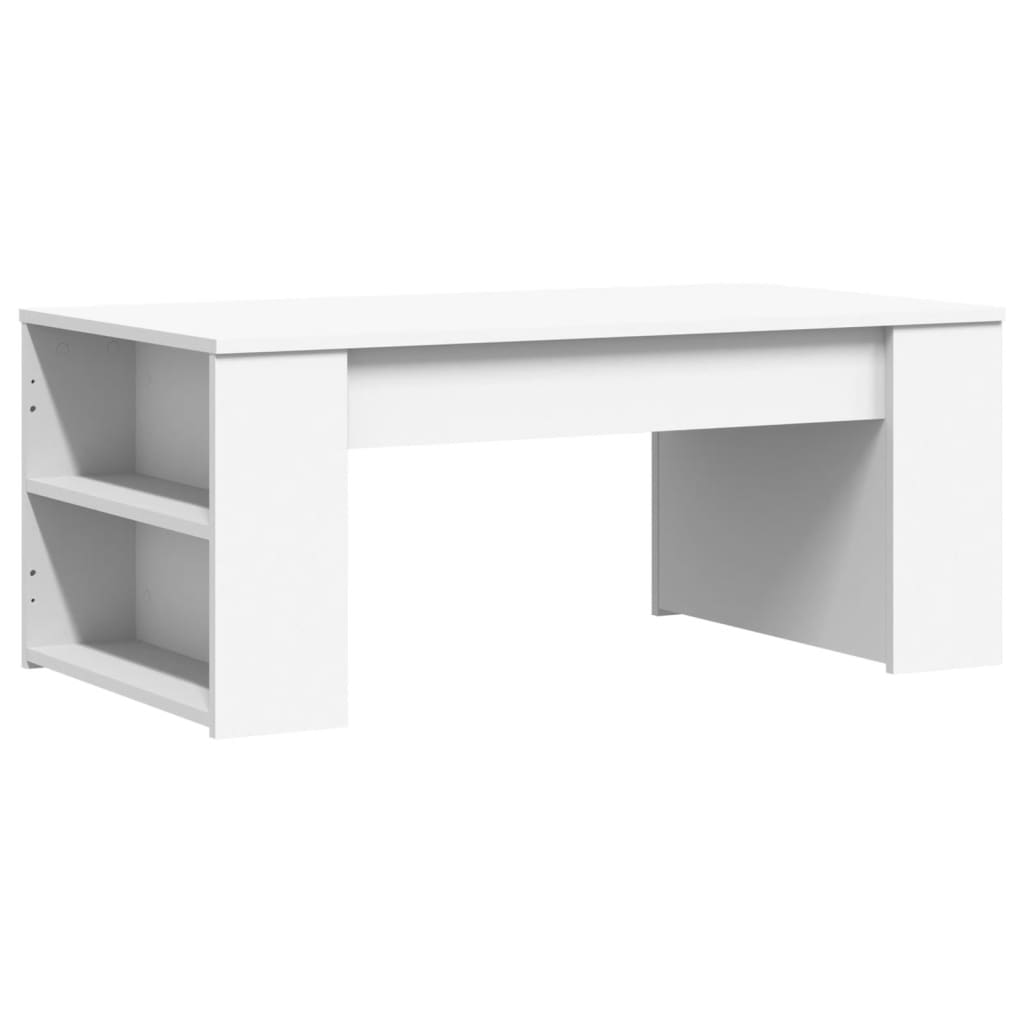 Modern Wooden Living Room Coffee Table With Open Storage Shelves Wood Tables