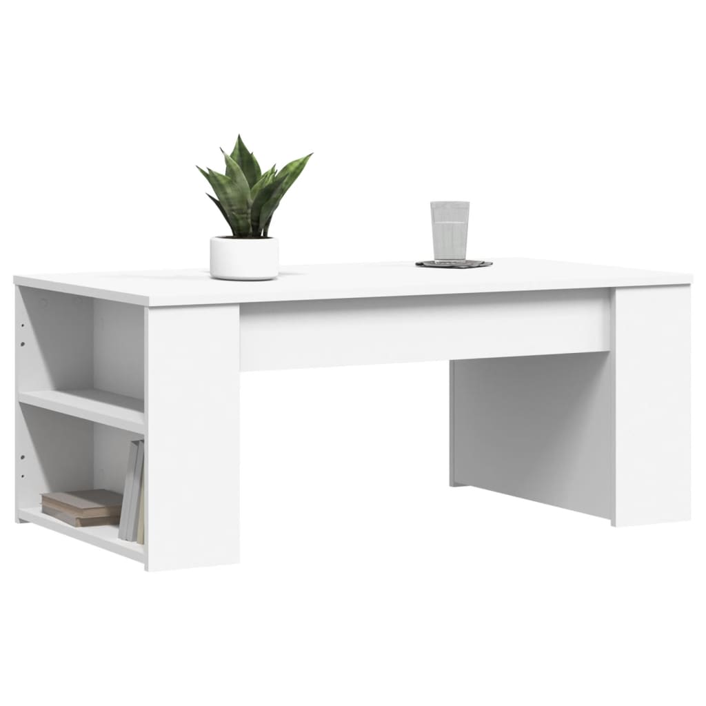 Modern Wooden Living Room Coffee Table With Open Storage Shelves Wood Tables