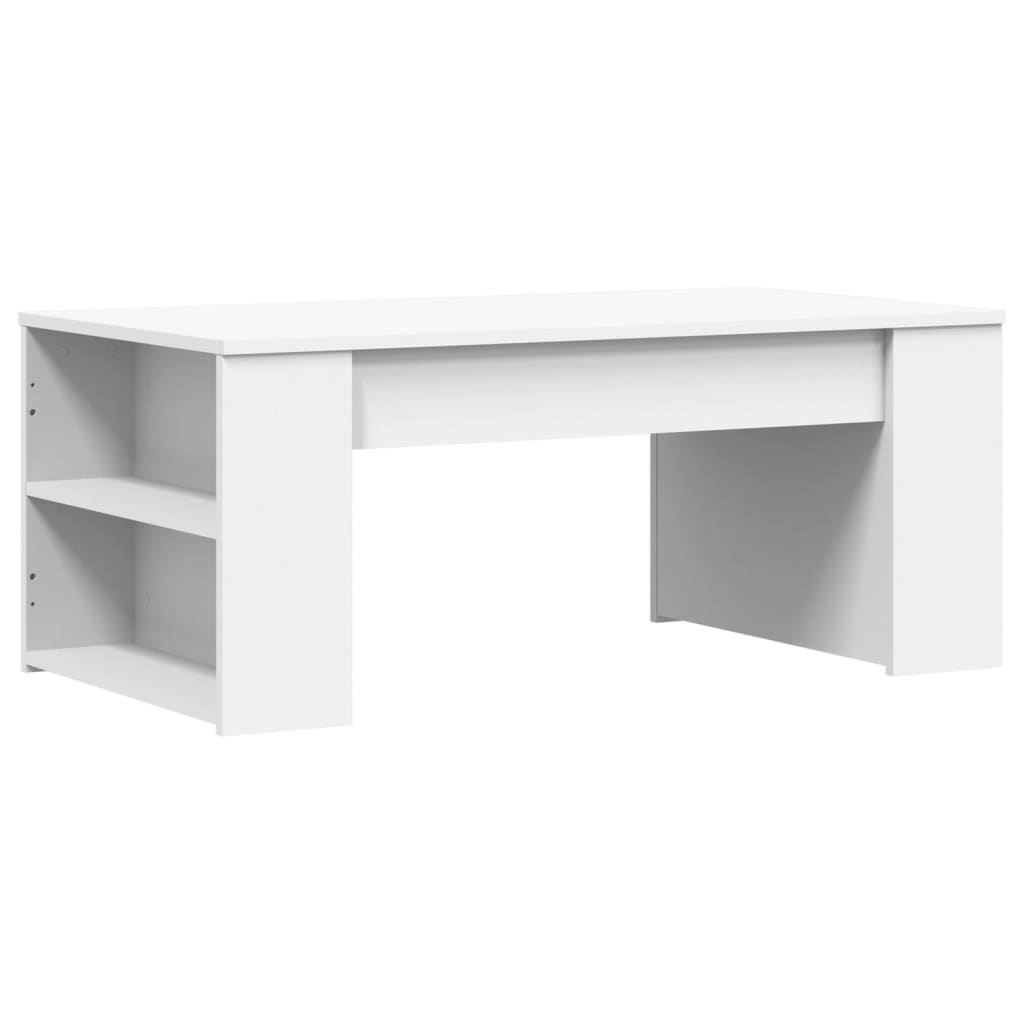 Modern Wooden Living Room Coffee Table With Open Storage Shelves Wood Tables