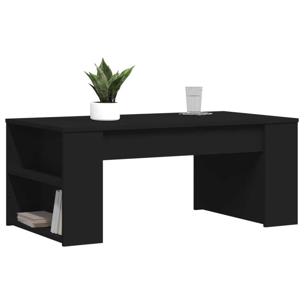 Modern Wooden Living Room Coffee Table With Open Storage Shelves Wood Tables