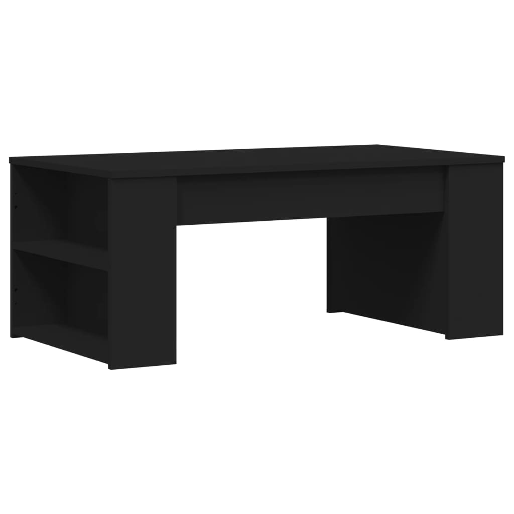 Modern Wooden Living Room Coffee Table With Open Storage Shelves Wood Tables