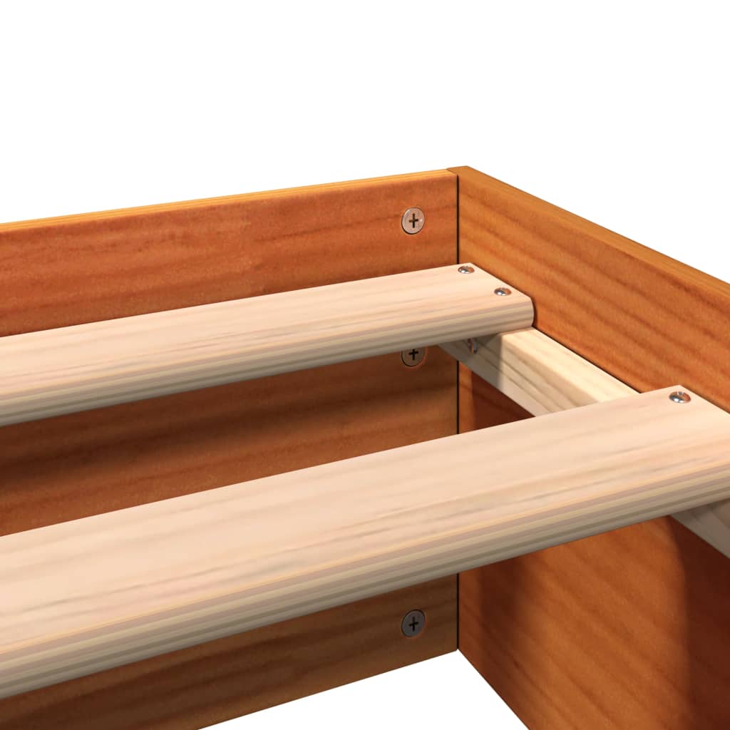 Bed Frame without Mattress Wax Brown 140x190 cm Solid Wood Pine