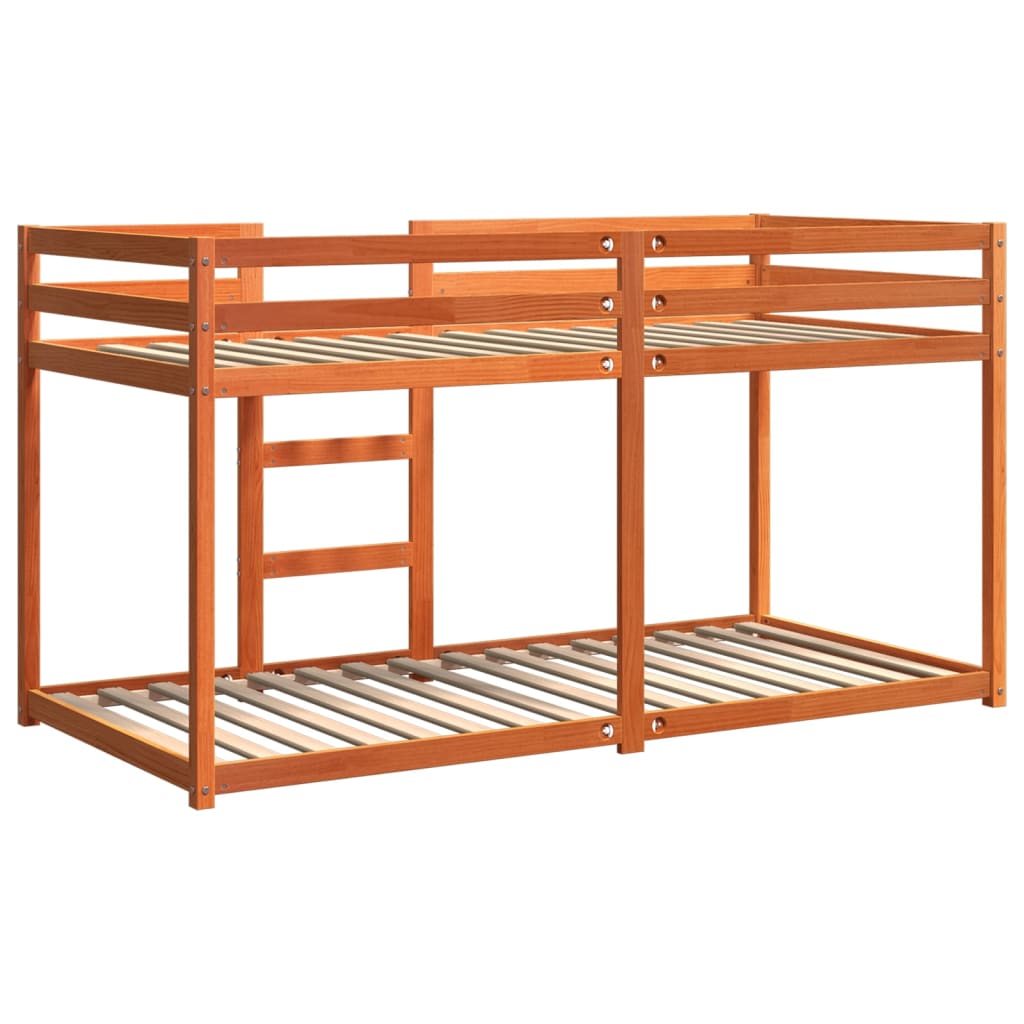 Bunk Bed without Mattress Wax Brown 75x190 cm Small Single Solid Wood Pine