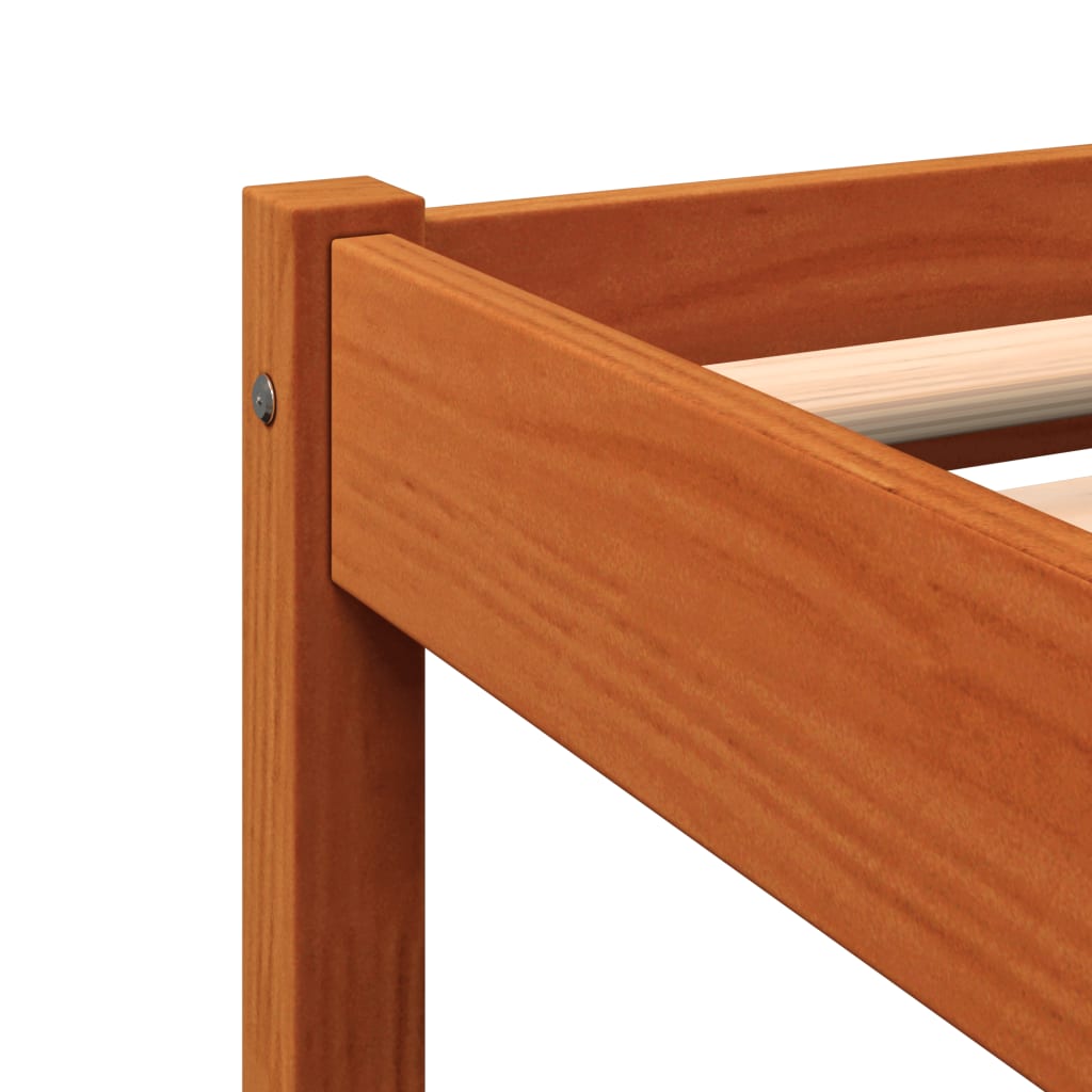 Bed Frame without Mattress Wax Brown 90x190 cm Single Solid Wood Pine