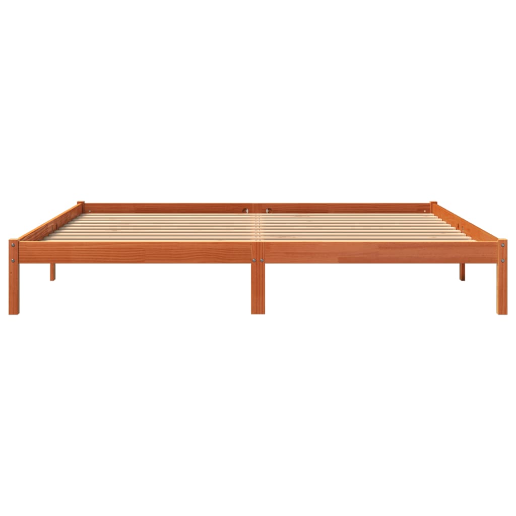 Bed Frame without Mattress Wax Brown 180x200 cm Super King Solid Wood Pine