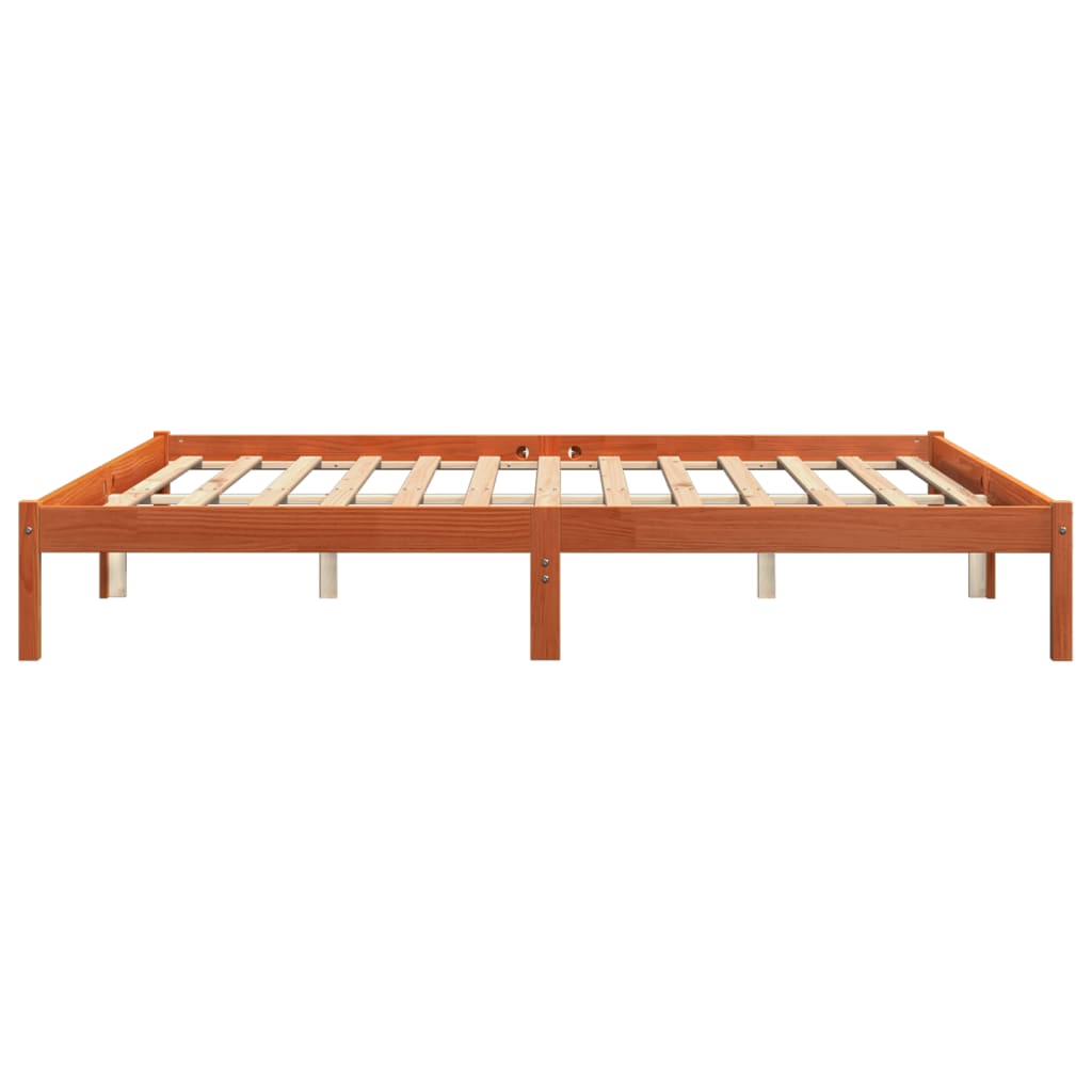 Bed Frame without Mattress Wax Brown 180x200 cm Super King Solid Wood Pine