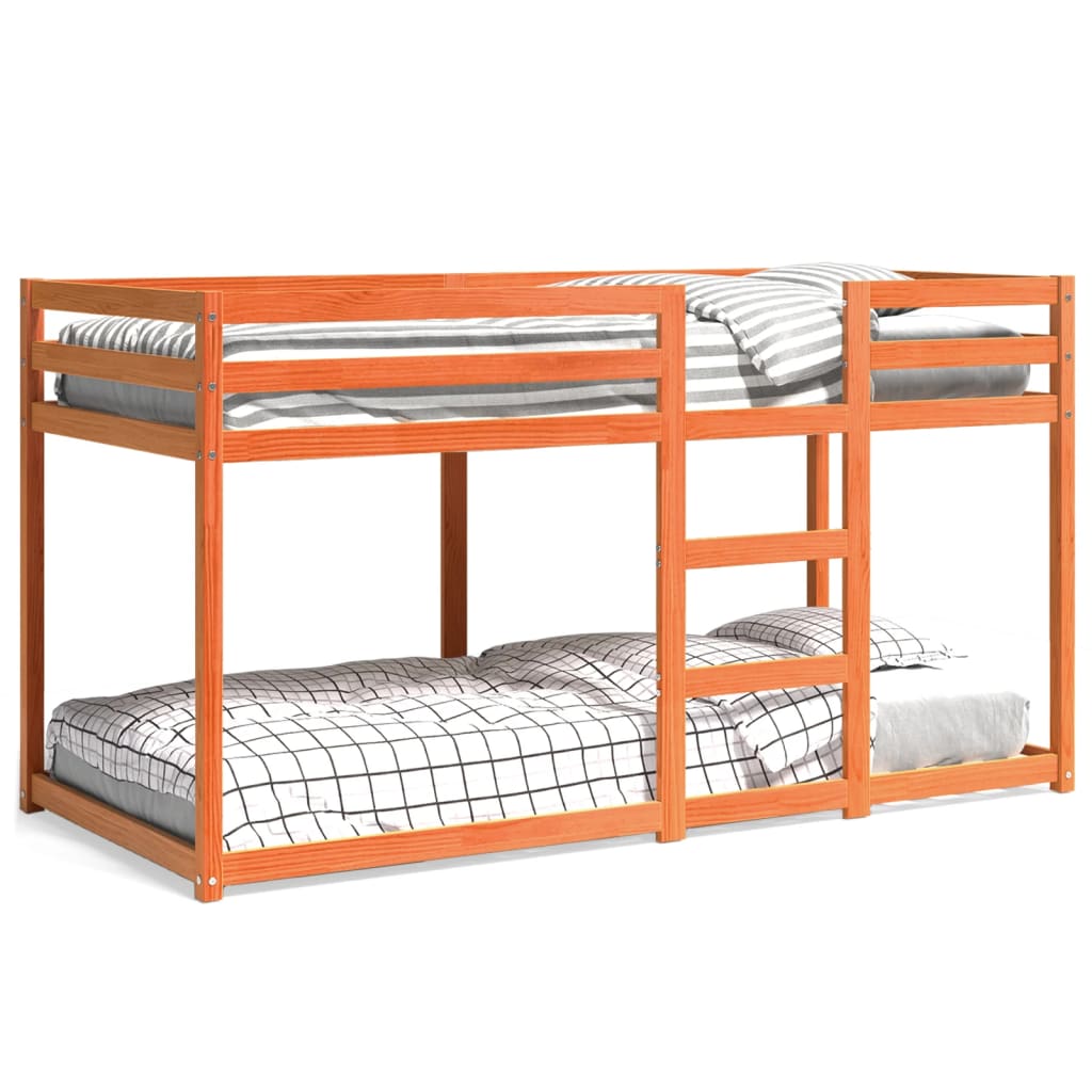 Bunk Bed without Mattress Wax Brown 90x200 cm Solid Wood Pine