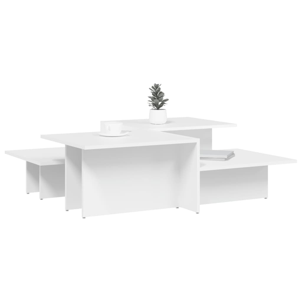 Modern Wooden 2pcs Living Room Coffee Table Set Lounge Side Tables Wood