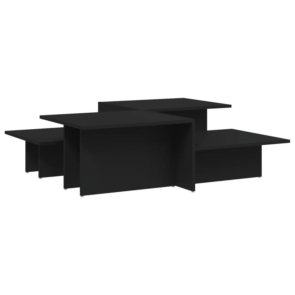 Modern Wooden 2pcs Living Room Coffee Table Set Lounge Side Tables Wood