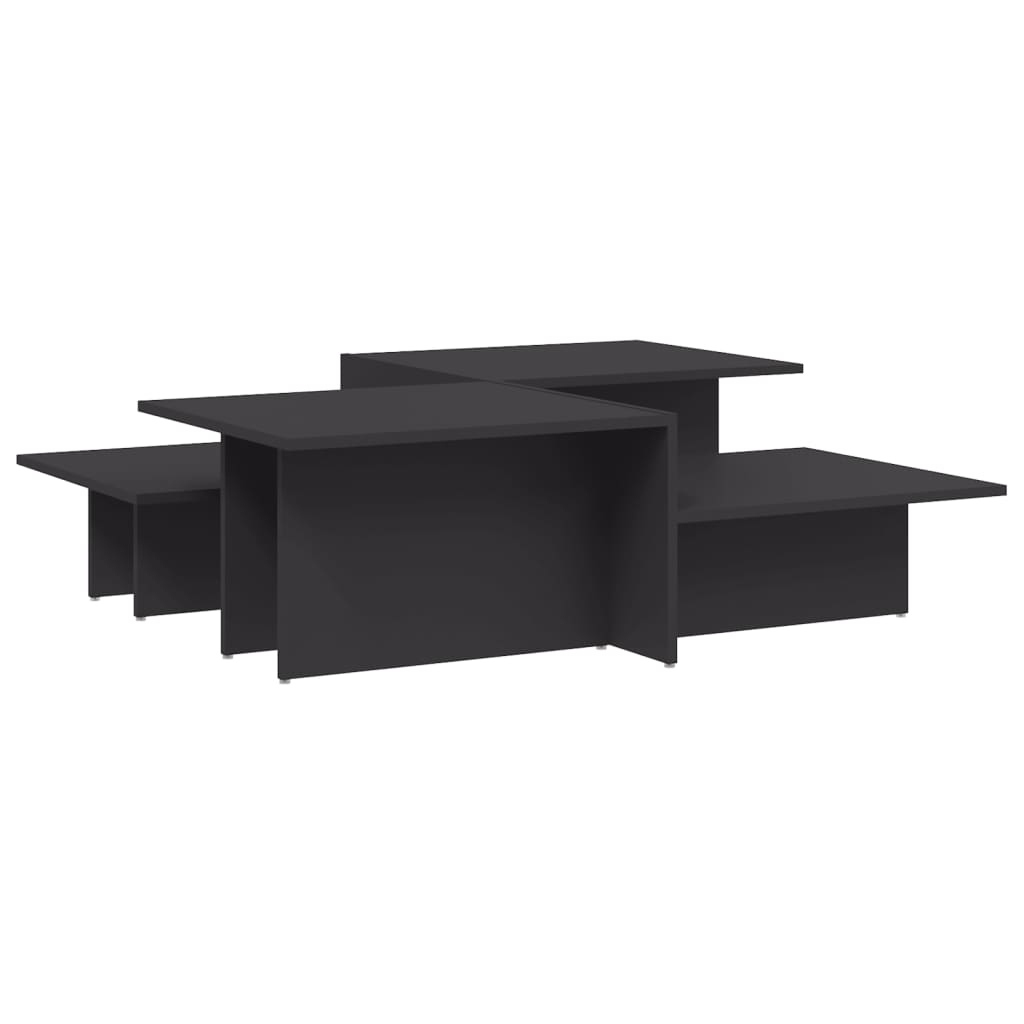 Modern Wooden 2pcs Living Room Coffee Table Set Lounge Side Tables Wood