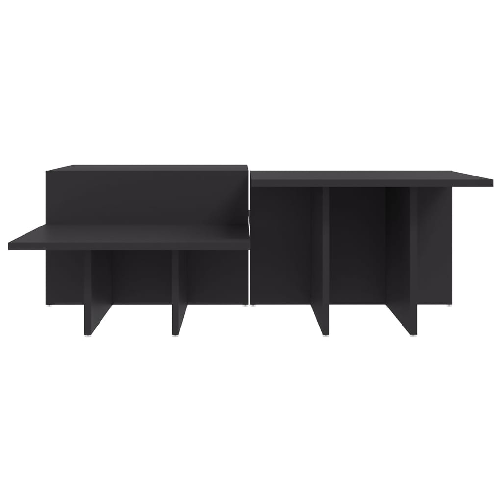Modern Wooden 2pcs Living Room Coffee Table Set Lounge Side Tables Wood