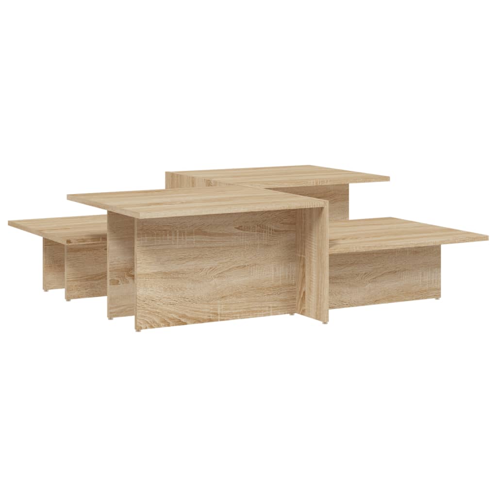 Modern Wooden 2pcs Living Room Coffee Table Set Lounge Side Tables Wood