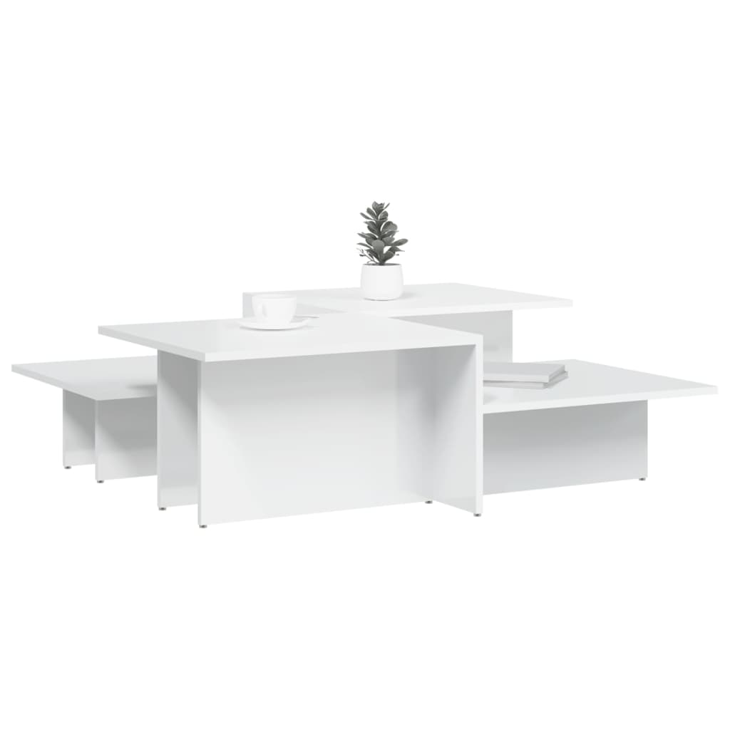 Modern Wooden 2pcs Living Room Coffee Table Set Lounge Side Tables Wood