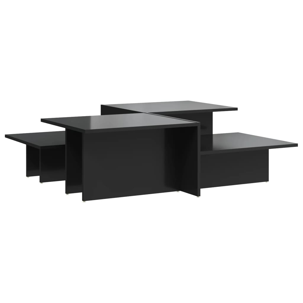 Modern Wooden 2pcs Living Room Coffee Table Set Lounge Side Tables Wood