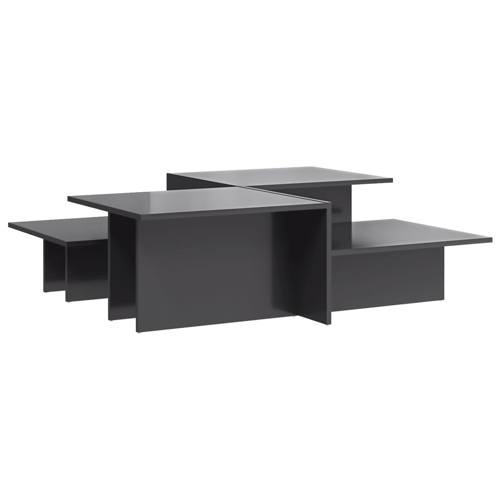 Modern Wooden 2pcs Living Room Coffee Table Set Lounge Side Tables Wood