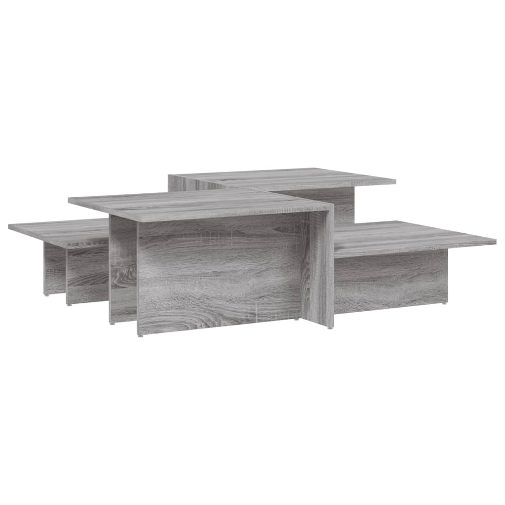 Modern Wooden 2pcs Living Room Coffee Table Set Lounge Side Tables Wood