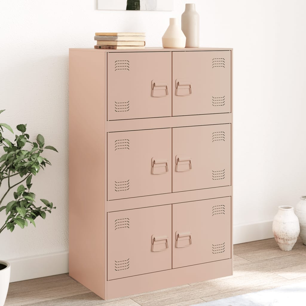 Sideboard Pink 67x39x107 cm Steel