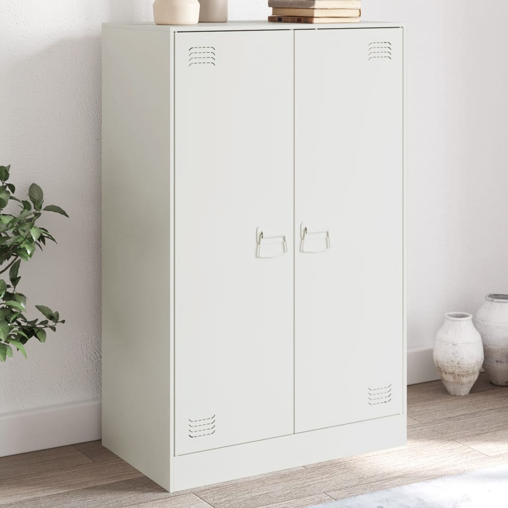 Sideboard White 67x39x107 cm Steel