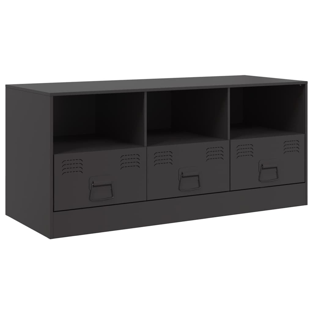 Industrial Steel 39 Inch TV Tele Stand Unit Cabinet With 3 Shelves & 3 Drawers