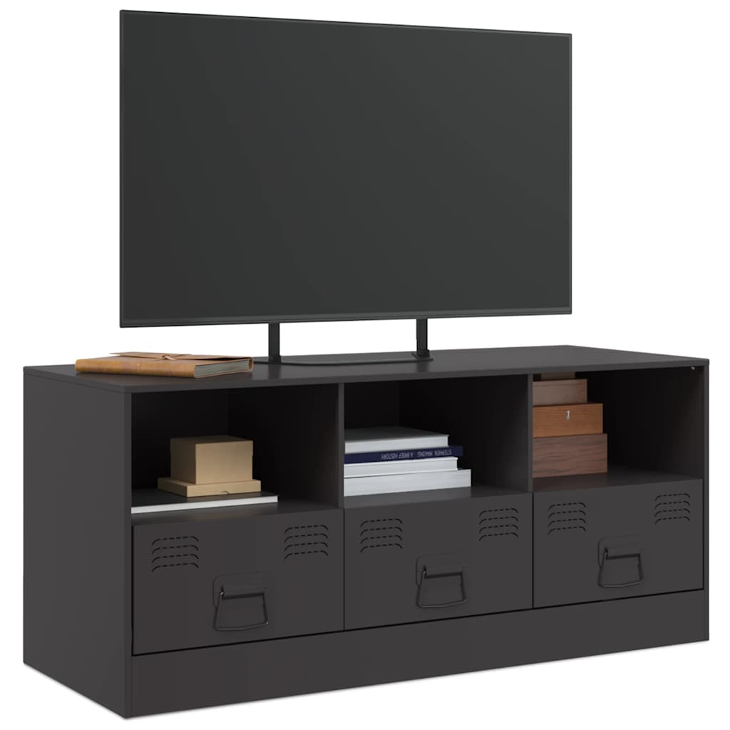 Industrial Steel 39 Inch TV Tele Stand Unit Cabinet With 3 Shelves & 3 Drawers