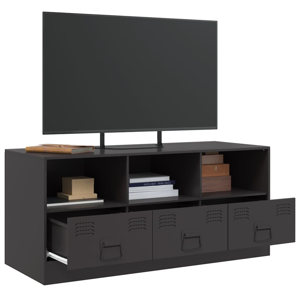 Industrial Steel 39 Inch TV Tele Stand Unit Cabinet With 3 Shelves & 3 Drawers