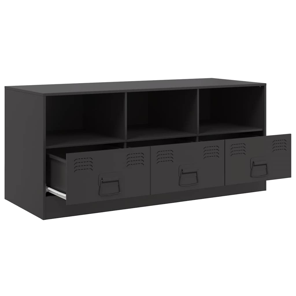 Industrial Steel 39 Inch TV Tele Stand Unit Cabinet With 3 Shelves & 3 Drawers