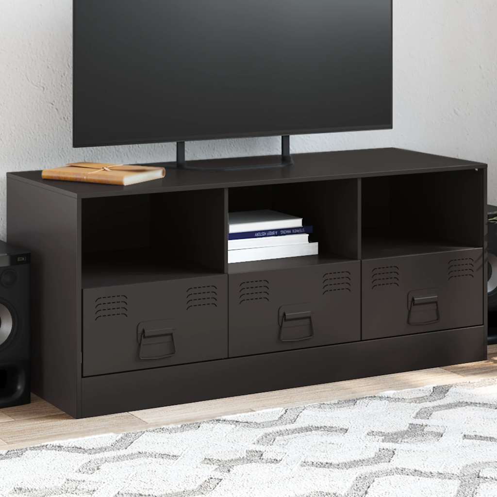 Industrial Steel 39 Inch TV Tele Stand Unit Cabinet With 3 Shelves & 3 Drawers