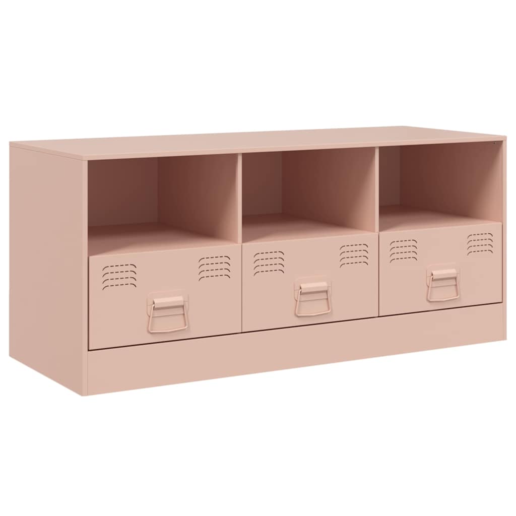 Industrial Steel 39 Inch TV Tele Stand Unit Cabinet With 3 Shelves & 3 Drawers