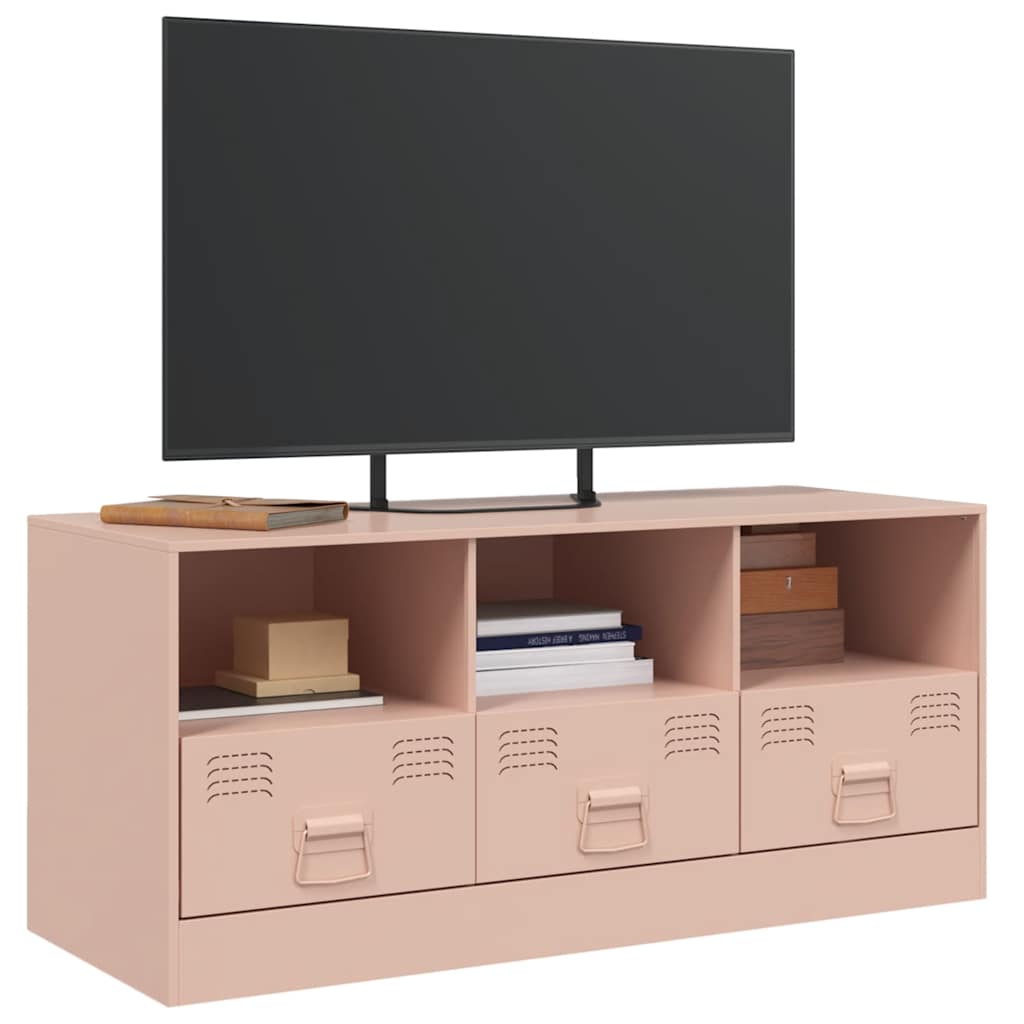 Industrial Steel 39 Inch TV Tele Stand Unit Cabinet With 3 Shelves & 3 Drawers