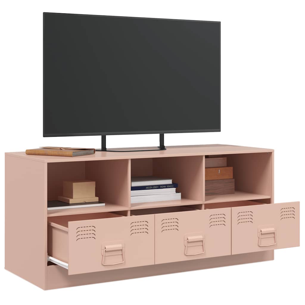 Industrial Steel 39 Inch TV Tele Stand Unit Cabinet With 3 Shelves & 3 Drawers