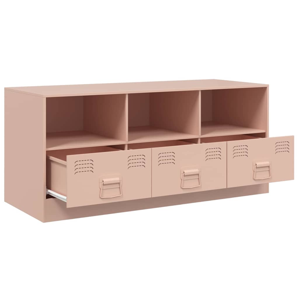 Industrial Steel 39 Inch TV Tele Stand Unit Cabinet With 3 Shelves & 3 Drawers