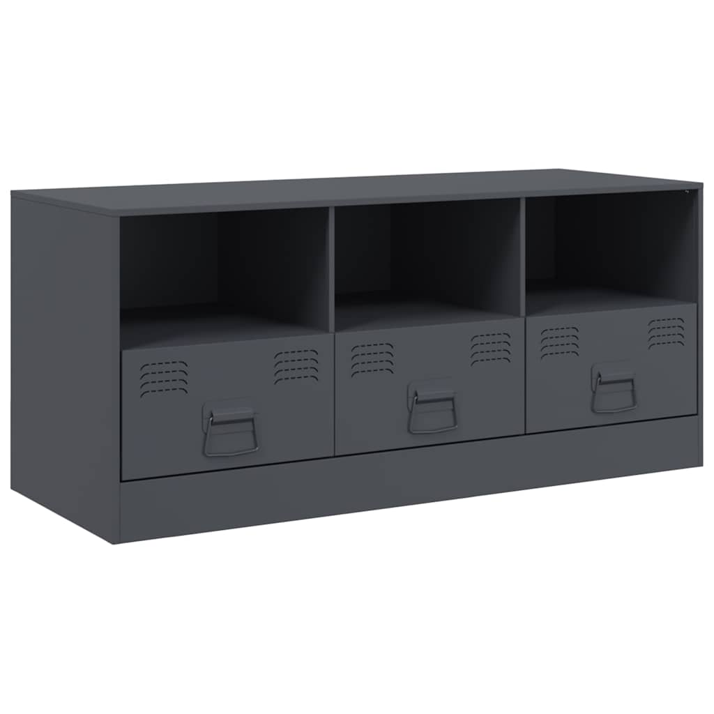 Industrial Steel 39 Inch TV Tele Stand Unit Cabinet With 3 Shelves & 3 Drawers