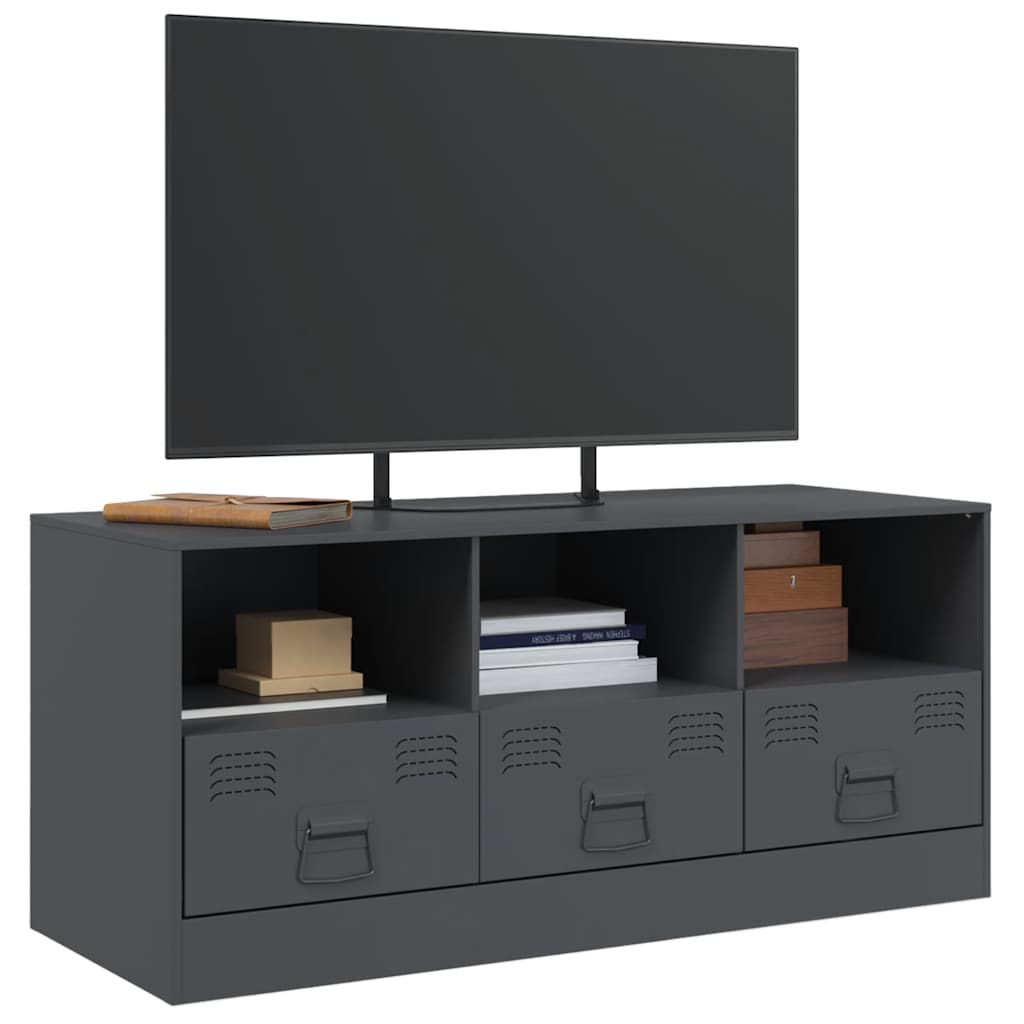 Industrial Steel 39 Inch TV Tele Stand Unit Cabinet With 3 Shelves & 3 Drawers