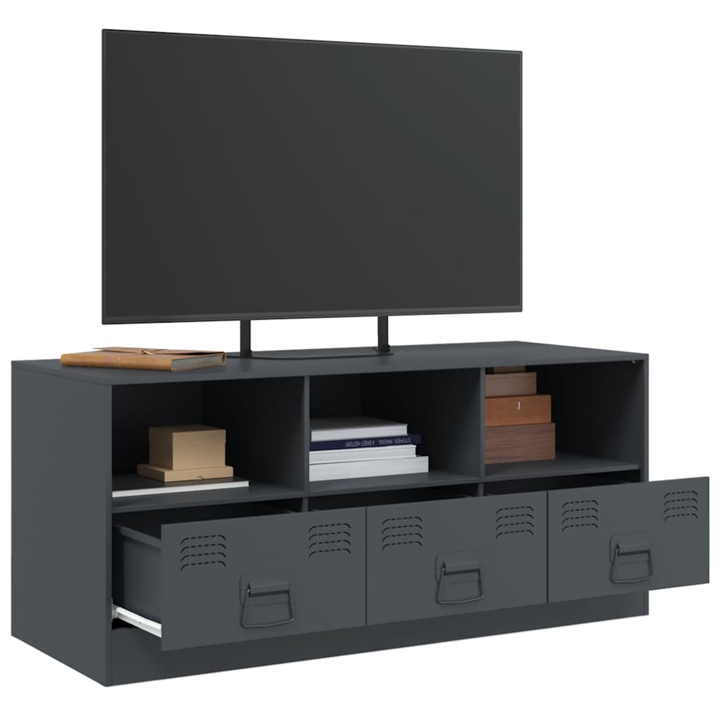 Industrial Steel 39 Inch TV Tele Stand Unit Cabinet With 3 Shelves & 3 Drawers