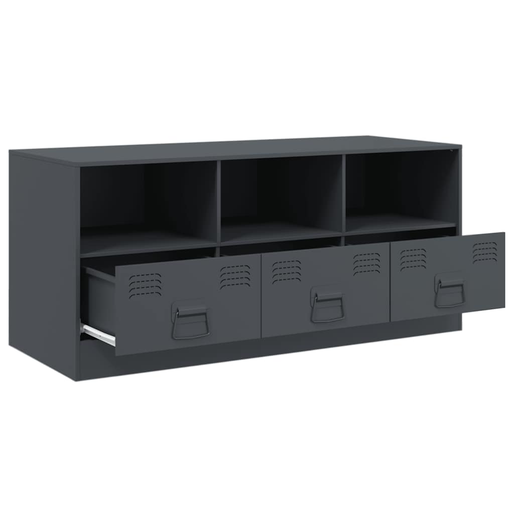 Industrial Steel 39 Inch TV Tele Stand Unit Cabinet With 3 Shelves & 3 Drawers
