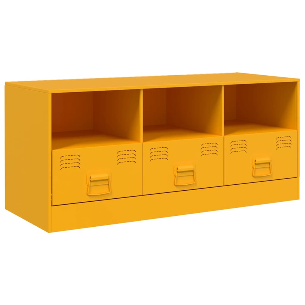 Industrial Steel 39 Inch TV Tele Stand Unit Cabinet With 3 Shelves & 3 Drawers