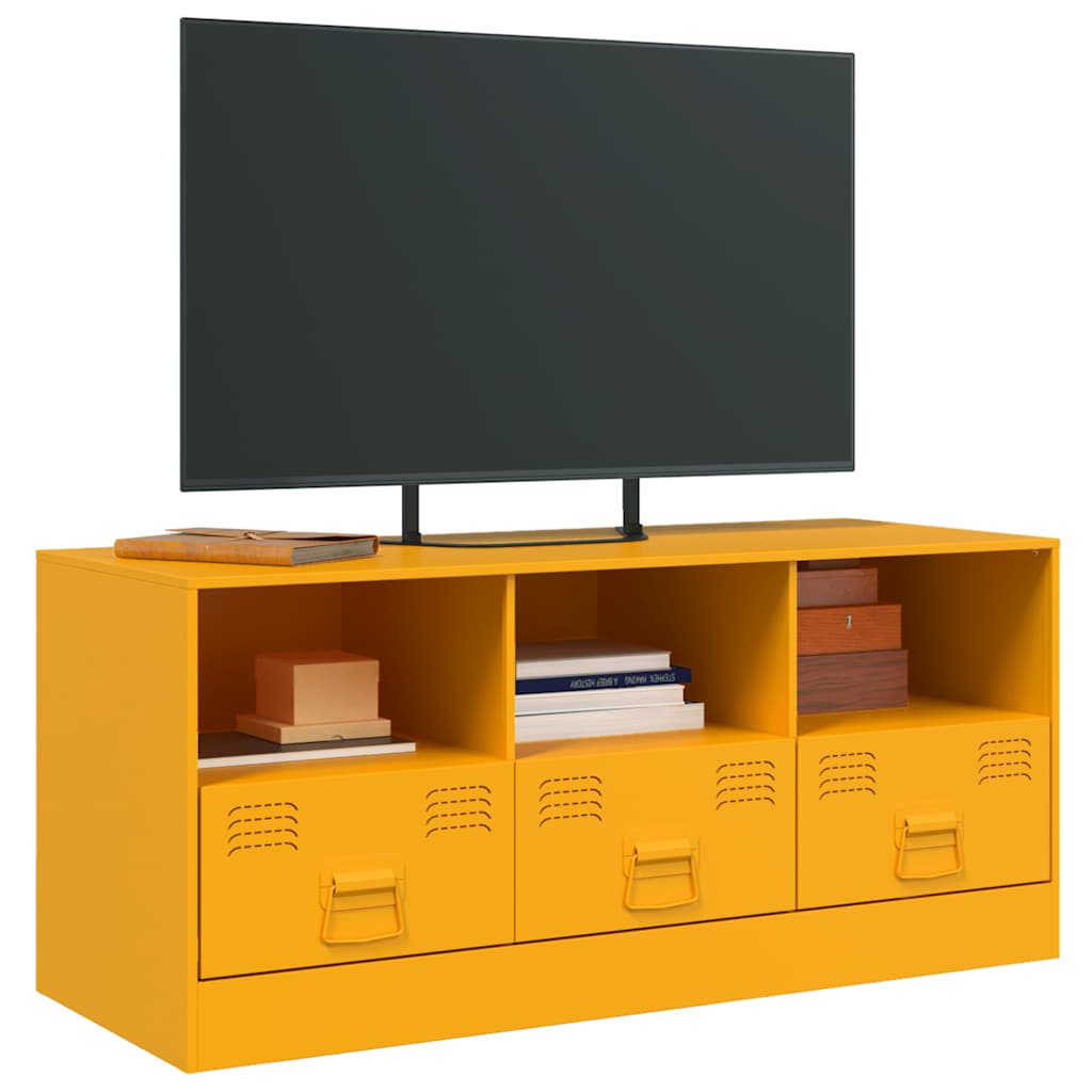 Industrial Steel 39 Inch TV Tele Stand Unit Cabinet With 3 Shelves & 3 Drawers