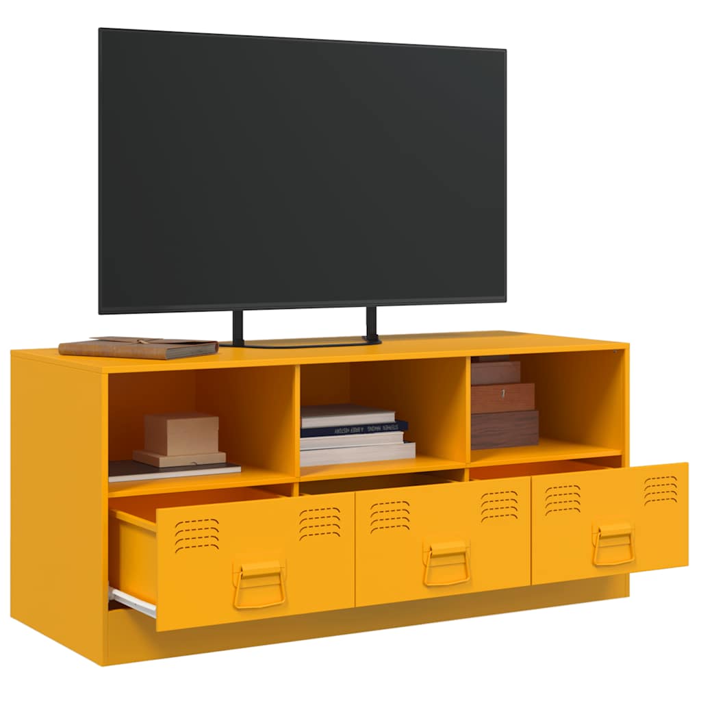 Industrial Steel 39 Inch TV Tele Stand Unit Cabinet With 3 Shelves & 3 Drawers